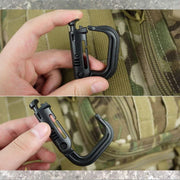 2/5pcs Outdoor D-ring Buckle for Backpack Mountaineering Hiking Camping Clip - 5pcs-Black V528-D-BUCKLE-5PCS-BLACK-192933