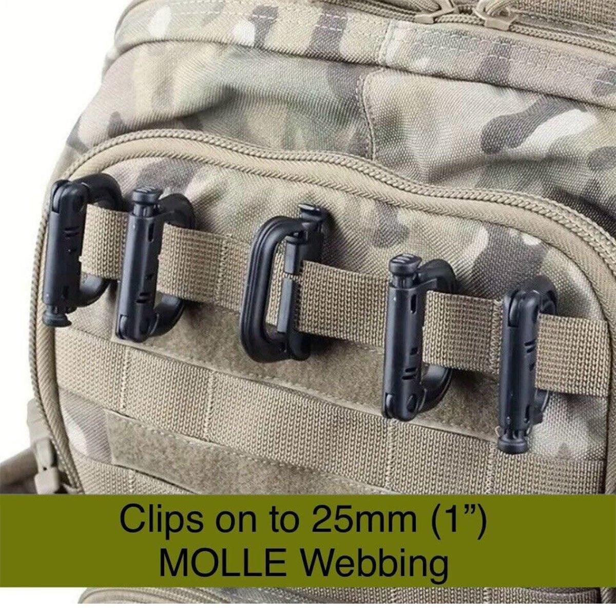 2/5pcs Outdoor D-ring Buckle for Backpack Mountaineering Hiking Camping Clip - 5pcs-Black V528-D-BUCKLE-5PCS-BLACK-192933