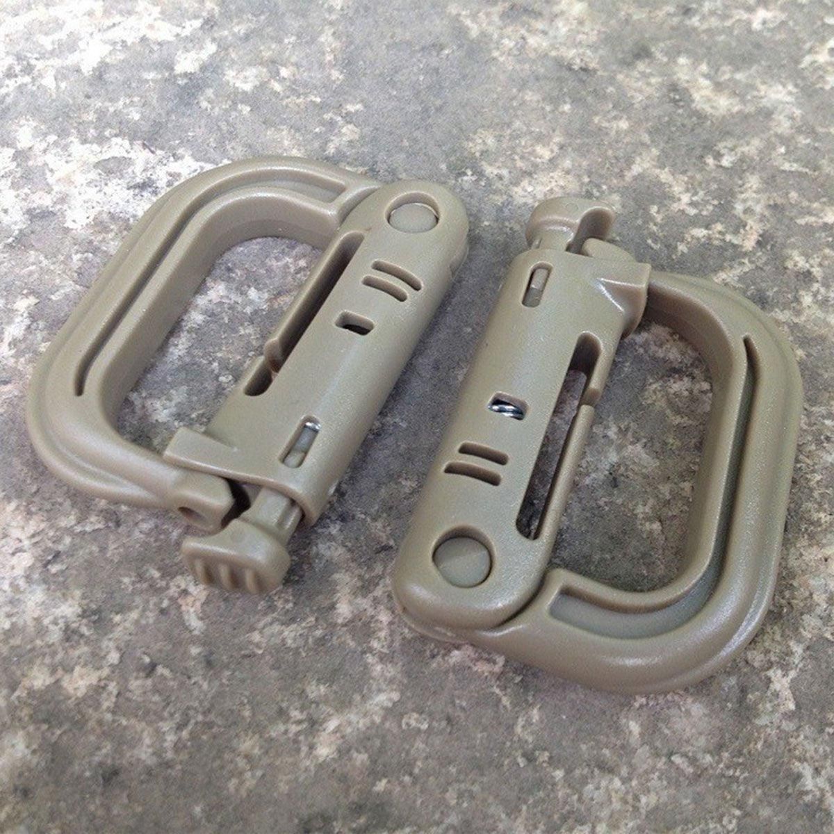 2/5pcs Outdoor D-ring Buckle for Backpack Mountaineering Hiking Camping Clip - 5pcs-Black V528-D-BUCKLE-5PCS-BLACK-192933
