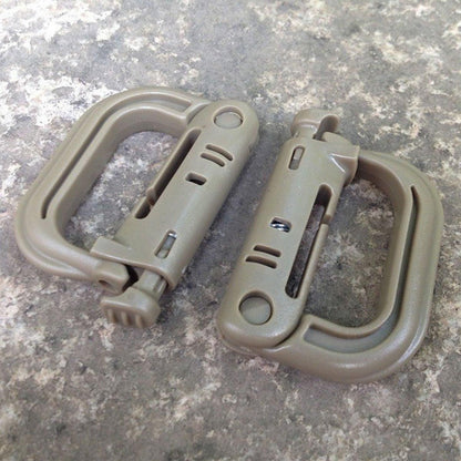 2/5pcs Outdoor D-ring Buckle for Backpack Mountaineering Hiking Camping Clip - 5pcs-Black V528-D-BUCKLE-5PCS-BLACK-192933