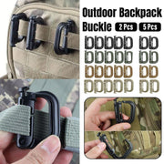 2/5pcs Outdoor D-ring Buckle for Backpack Mountaineering Hiking Camping Clip - 5pcs-Black V528-D-BUCKLE-5PCS-BLACK-192933