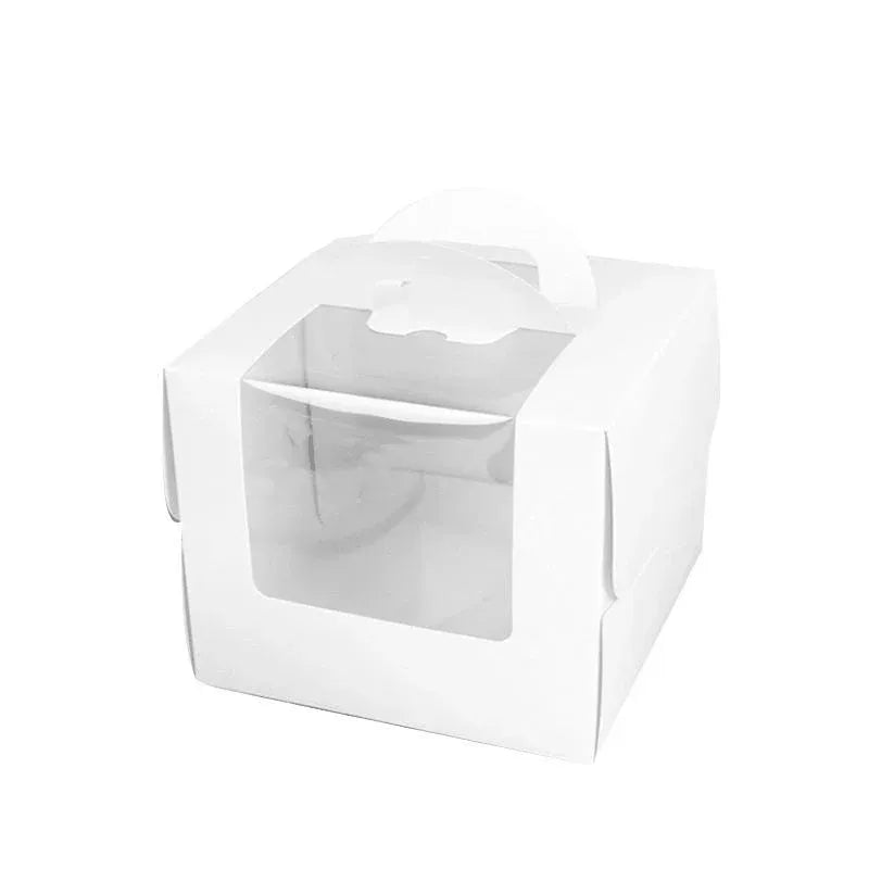 8 Inch Cake Box with Window Paper Packaging Box Handle for Party Wedding Bakery - 10PCS V528-DANGAOHE-8CUN-245973