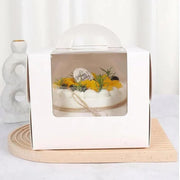 8 Inch Cake Box with Window Paper Packaging Box Handle for Party Wedding Bakery - 10PCS V528-DANGAOHE-8CUN-245973