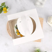 8 Inch Cake Box with Window Paper Packaging Box Handle for Party Wedding Bakery - 10PCS V528-DANGAOHE-8CUN-245973