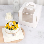 8 Inch Cake Box with Window Paper Packaging Box Handle for Party Wedding Bakery - 10PCS V528-DANGAOHE-8CUN-245973