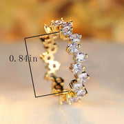Square Design 1.2ct Simulated Diamond Women Engagement Ring Rose Gold Plated - Dark Blue-Size 8