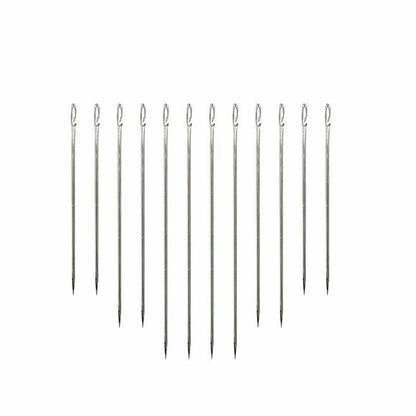 Stainless Steel Self-Threading Needles Opening Sewing Darning Needles 12/24 Pcs - 12PCS V528-DARNINGNEEDL-12PCS-847126