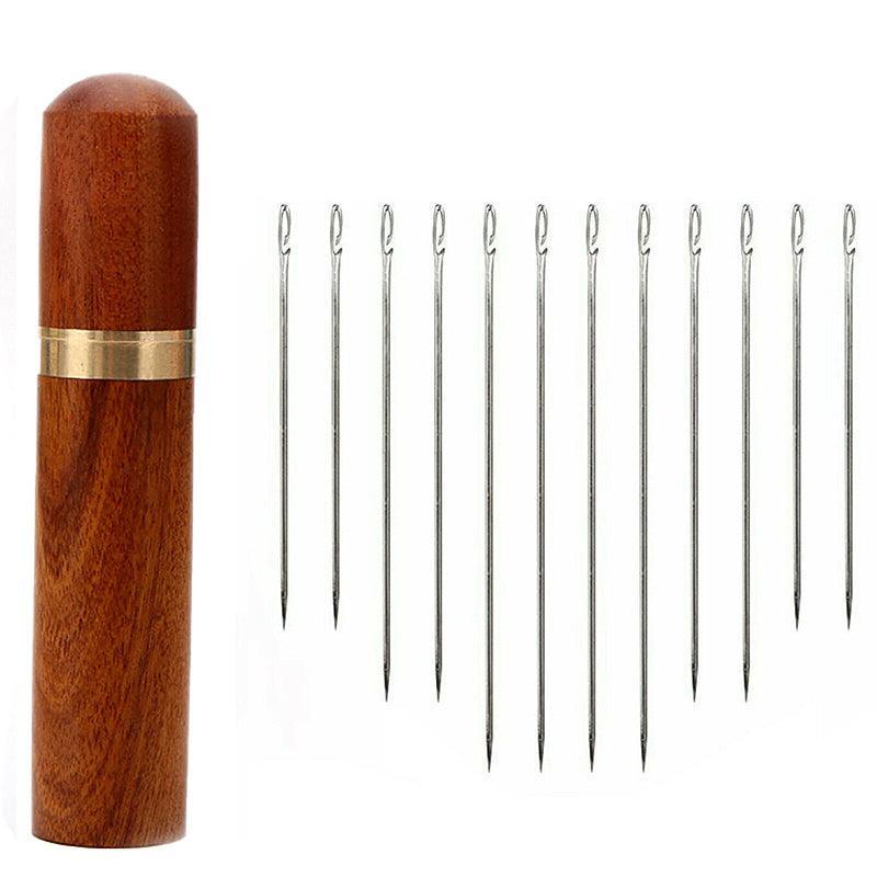 Stainless Steel Self-Threading Needles Opening Sewing Darning Needles 12/24 Pcs - 24PCS V528-DARNINGNEEDL-24PCS-875417