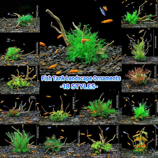 Aquarium Landscaping Decoration Artificial Wood and Plants Fish Tank Ornament - CM2401-Green V528-DEADWOOD-CM2401-220660