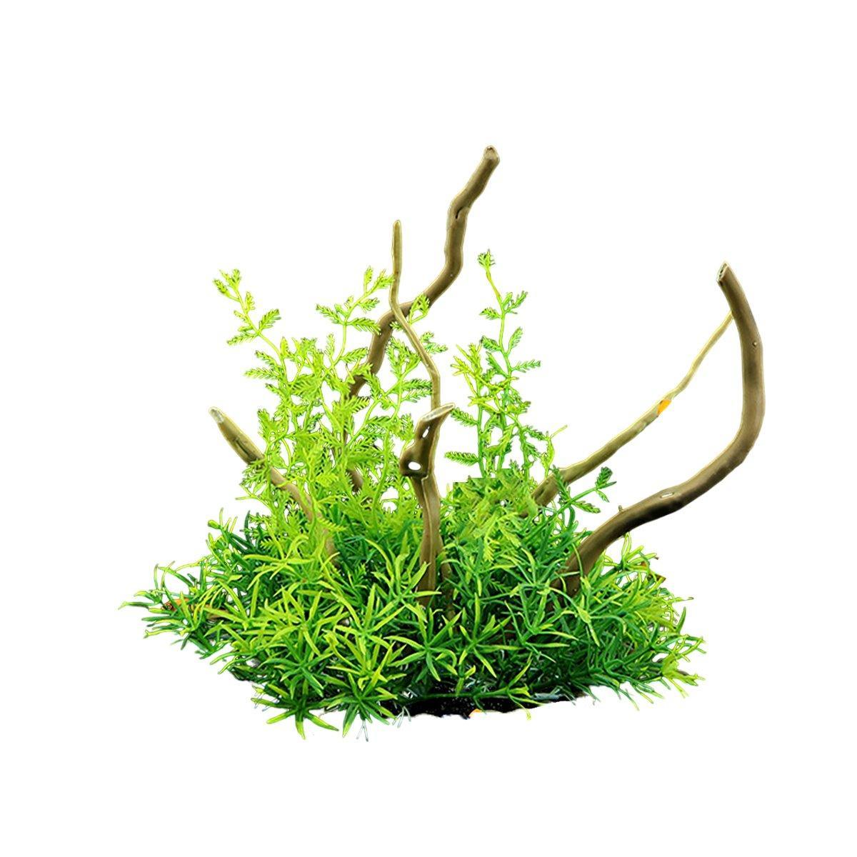 Aquarium Landscaping Decoration Artificial Wood and Plants Fish Tank Ornament - CM3901-Green V528-DEADWOOD-CM3901-504100