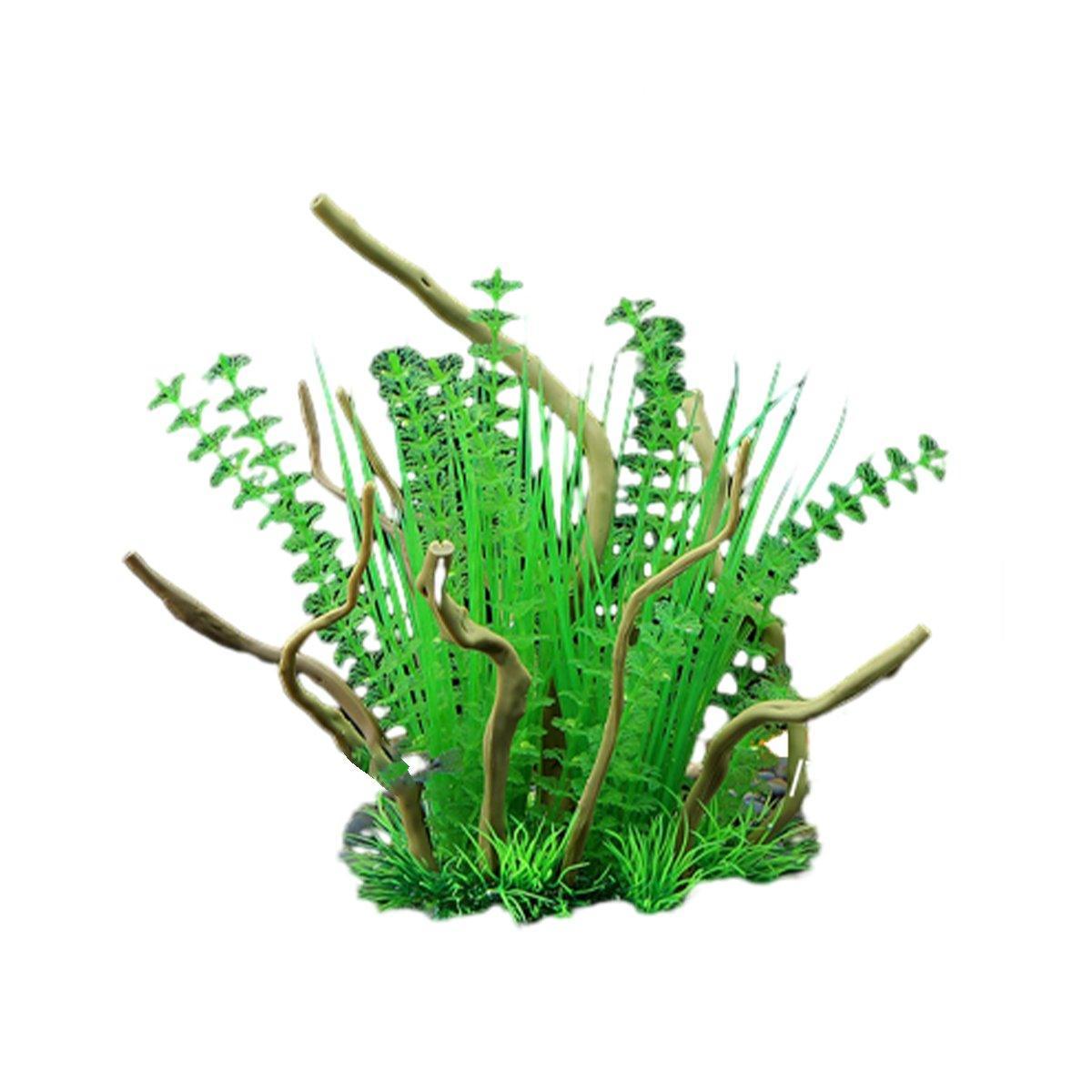 Aquarium Landscaping Decoration Artificial Wood and Plants Fish Tank Ornament - CM3901-Green V528-DEADWOOD-CM3901-504100