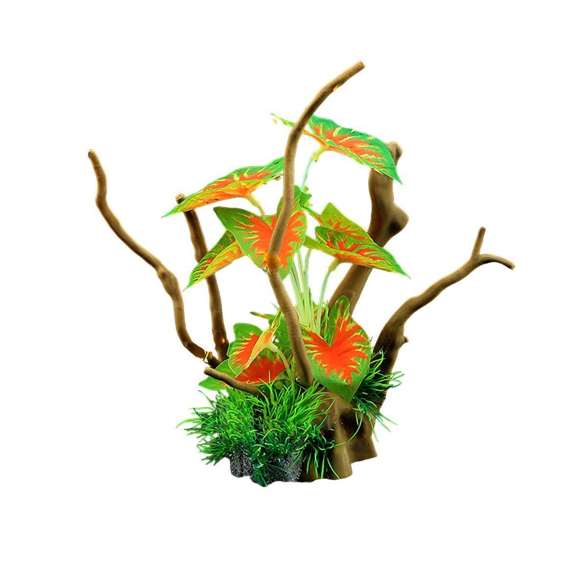 Aquarium Landscaping Decoration Artificial Wood and Plants Fish Tank Ornament - CM3901-Green V528-DEADWOOD-CM3901-504100