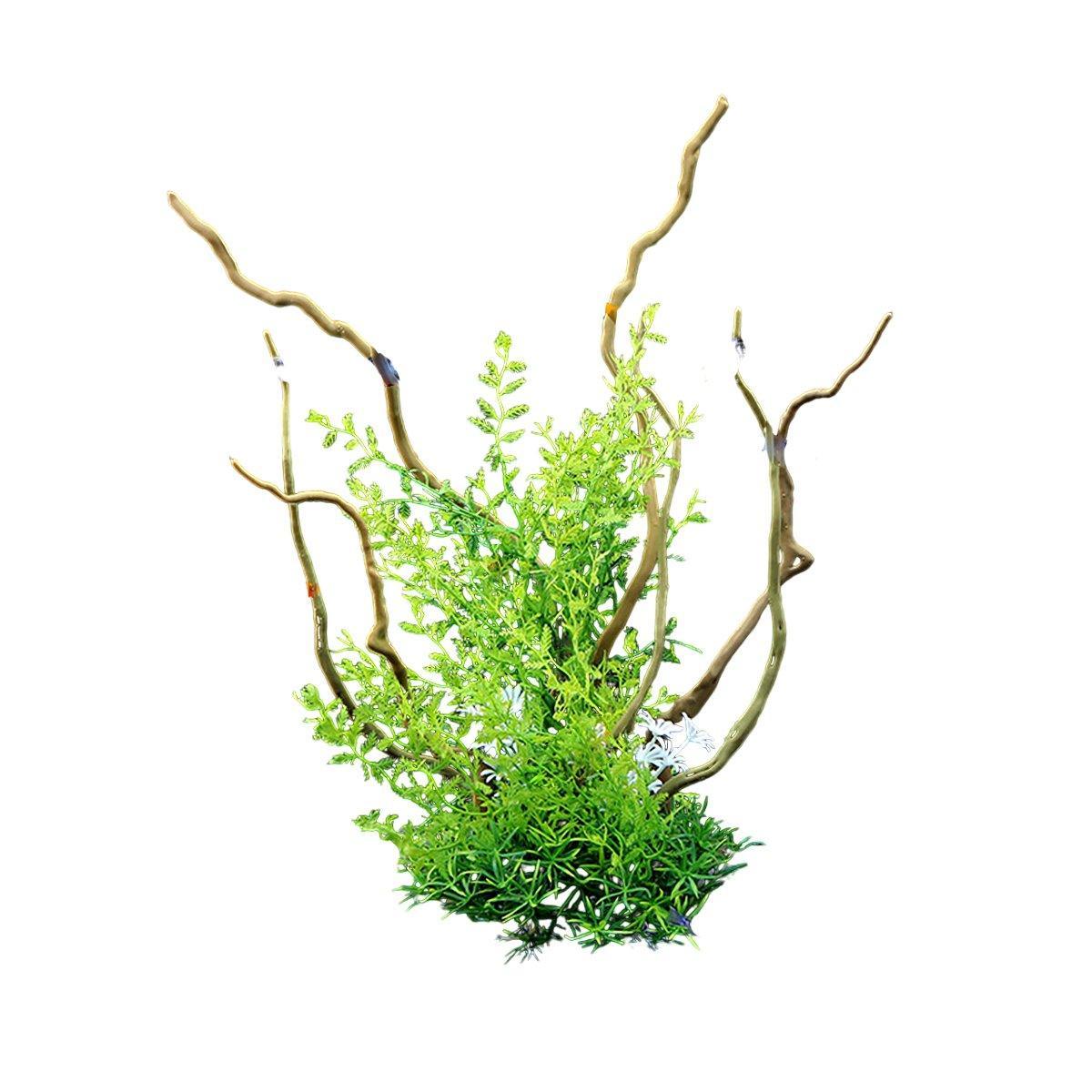 Aquarium Landscaping Decoration Artificial Wood and Plants Fish Tank Ornament - CM3901-Green V528-DEADWOOD-CM3901-504100
