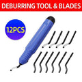 12PCS Manual Deburring Tool Set with Swivel Handle and Replacement Blades V528-DEBURRINGBLADE-1PC11PCS-878586