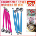 4X Fondant Cake Flower Decorating Clay Sugarcraft Ball Engraved Embossing Stick - Blue V528-DECORATINGCLAYTOOL-4PCS-BLUE-282068