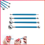 4X Fondant Cake Flower Decorating Clay Sugarcraft Ball Engraved Embossing Stick - Blue V528-DECORATINGCLAYTOOL-4PCS-BLUE-282068