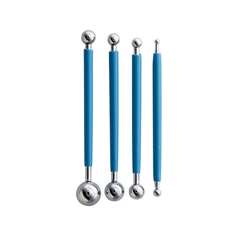 4X Fondant Cake Flower Decorating Clay Sugarcraft Ball Engraved Embossing Stick - Blue V528-DECORATINGCLAYTOOL-4PCS-BLUE-282068