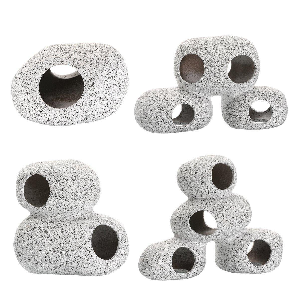 Clay Pot Aquarium Decoration Shrimp House Cichlid Breeding Tank Fish Nest - Five Holes V528-DECORATION-ST1311-530095