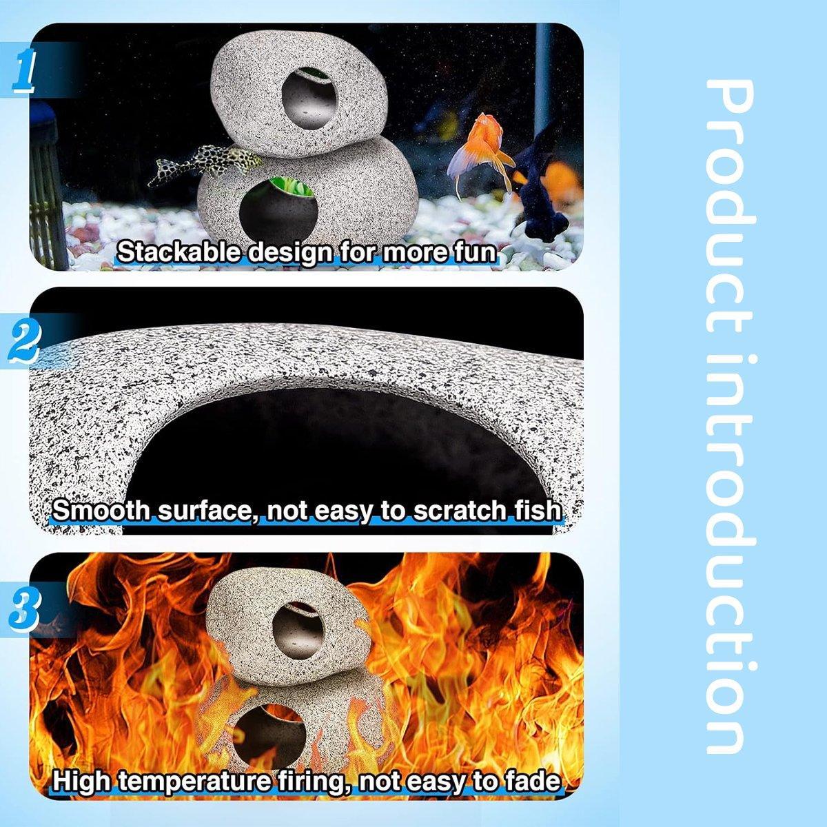 Clay Pot Aquarium Decoration Shrimp House Cichlid Breeding Tank Fish Nest - Ten Holes V528-DECORATION-ST1313-183603