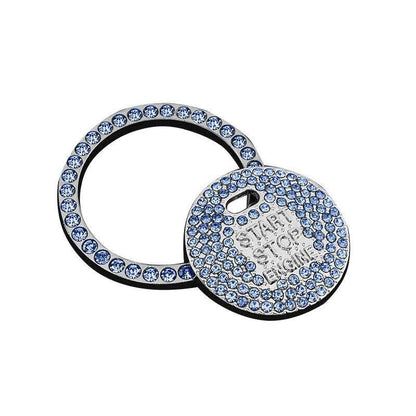 Bling Crystal Ring For Car One Key Engine Start Stop Decoration Button - Blue V528-DECORATIVECIRCLE-BLUE-245455