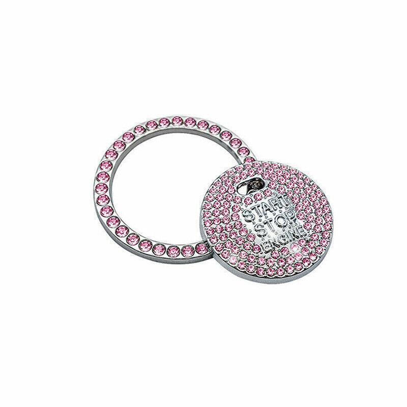 Bling Crystal Ring For Car One Key Engine Start Stop Decoration Button - Blue V528-DECORATIVECIRCLE-BLUE-245455