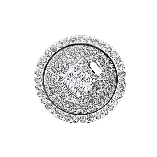 Bling Crystal Ring For Car One Key Engine Start Stop Decoration Button - Pink V528-DECORATIVECIRCLE-PINK-952121
