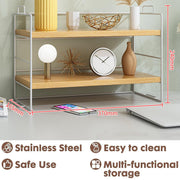 Double Layer Storage Shelf Desktop Organizer Cosmetics Stationery Rack for Desk V528-DESKTOP-SHELVING-2-417587