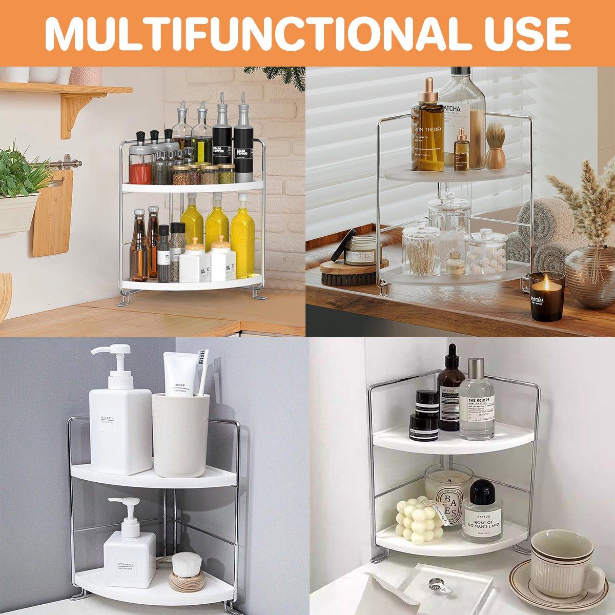 2 Tier Countertop Shelf Organizer Storage Rack for Kitchen Bathroom and Office V528-DESKTOP-STORAGE-WHITE-447516