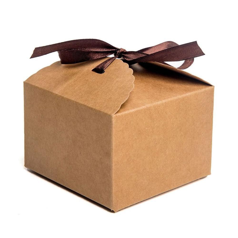 Premium Bakery Boxes: Elegant & Durable Cake Packaging - Multi-Color Options - Kraft V528-DESSERT-BOX-BROWN-50PCS-731254