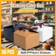 Premium Bakery Boxes: Elegant & Durable Cake Packaging - Multi-Color Options - Kraft V528-DESSERT-BOX-BROWN-50PCS-731254