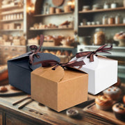 Premium Bakery Boxes: Elegant & Durable Cake Packaging - Multi-Color Options - Kraft V528-DESSERT-BOX-BROWN-50PCS-731254