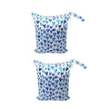 2PCS Cartoon Printed Diaper Bag Double Zipper Washable Storage Organizer - Blue Heart V528-DIAPER-BAG-2PCS-BLUE-HEART-678152
