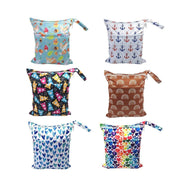 2PCS Cartoon Printed Diaper Bag Double Zipper Washable Storage Organizer - Colour Heart V528-DIAPER-BAG-2PCS-COLOR-HEART-367548