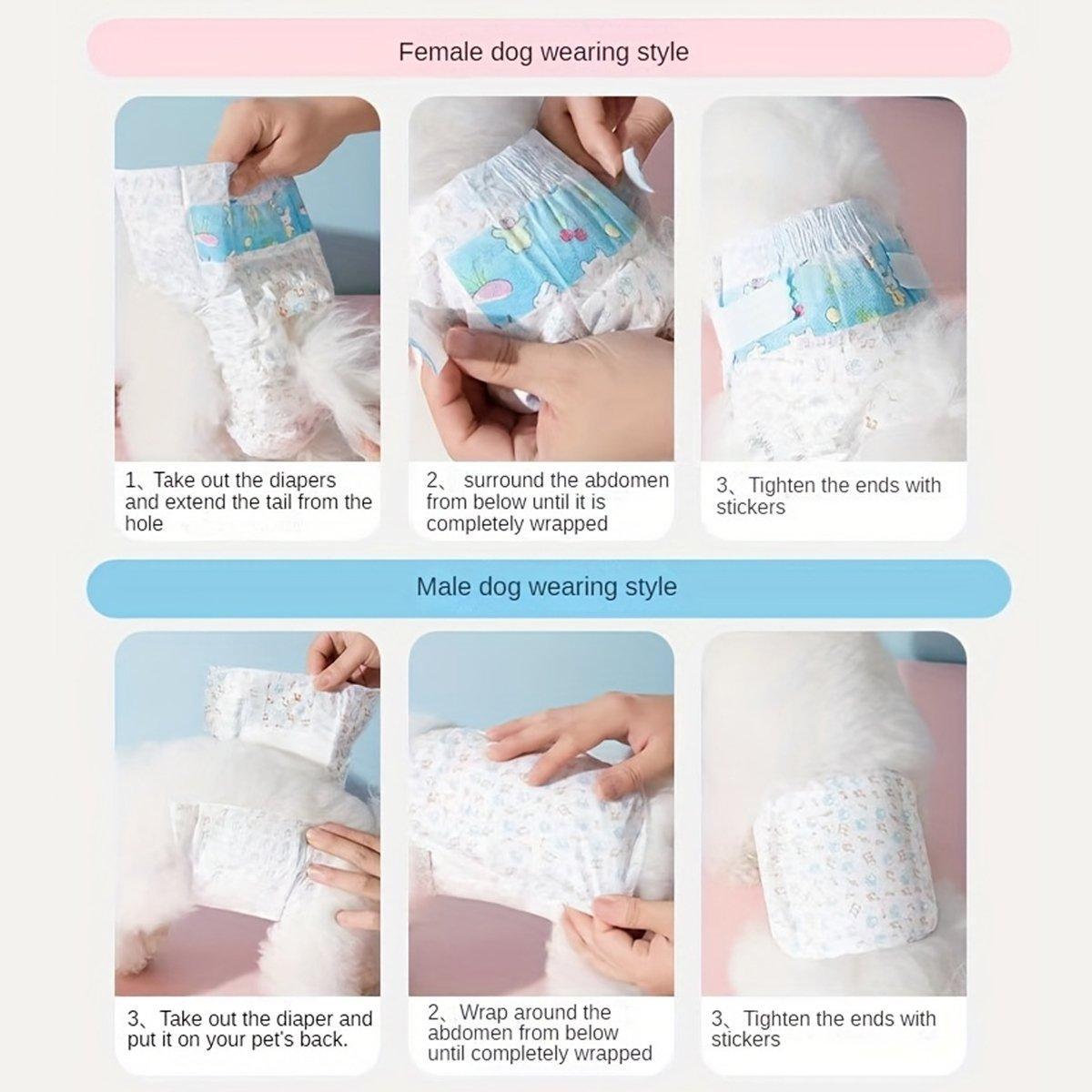 Dog Physiological Pants Pet Diaper Underwear for Hygiene and Incontinence Management - Female - XS V528-DIAPER-FEMALE-XS-800876