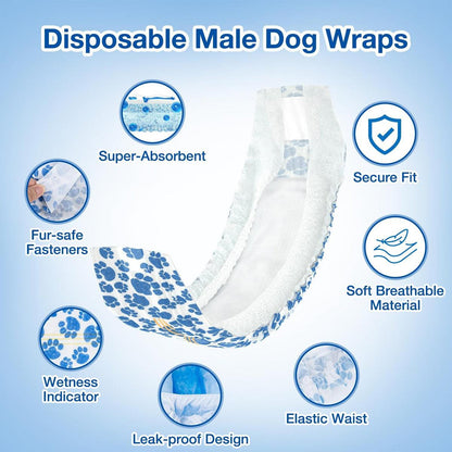 Disposable Female Dog Diapers Leakproof Breathable with Colour Indicator - L 34-54cm V528-DIAPERS-FEMALE-L-410926