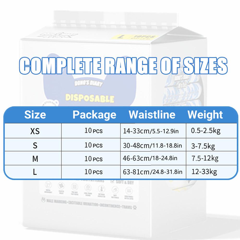 Male Disposable Dog Diapers Leakproof Breathable with Colour Indicator - XS 14-33cm V528-DIAPERS-MALE-XS-135979