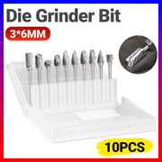 10Pcs Tungsten Steel Carbide 6mm Rotary Burr Set for Die Grinder V528-DIEGRINDERBIT-825231