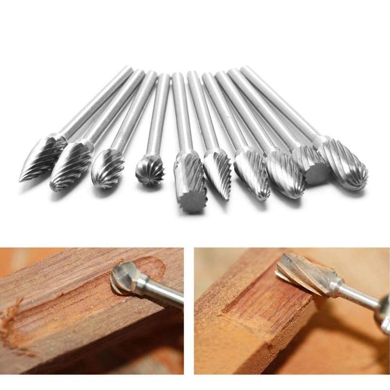 10Pcs Tungsten Steel Carbide 6mm Rotary Burr Set for Die Grinder V528-DIEGRINDERBIT-825231