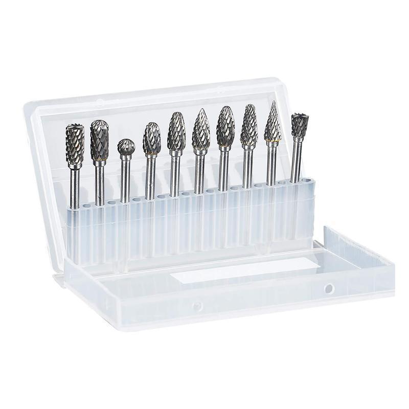10Pcs Tungsten Steel Carbide 6mm Rotary Burr Set for Die Grinder V528-DIEGRINDERBIT-825231