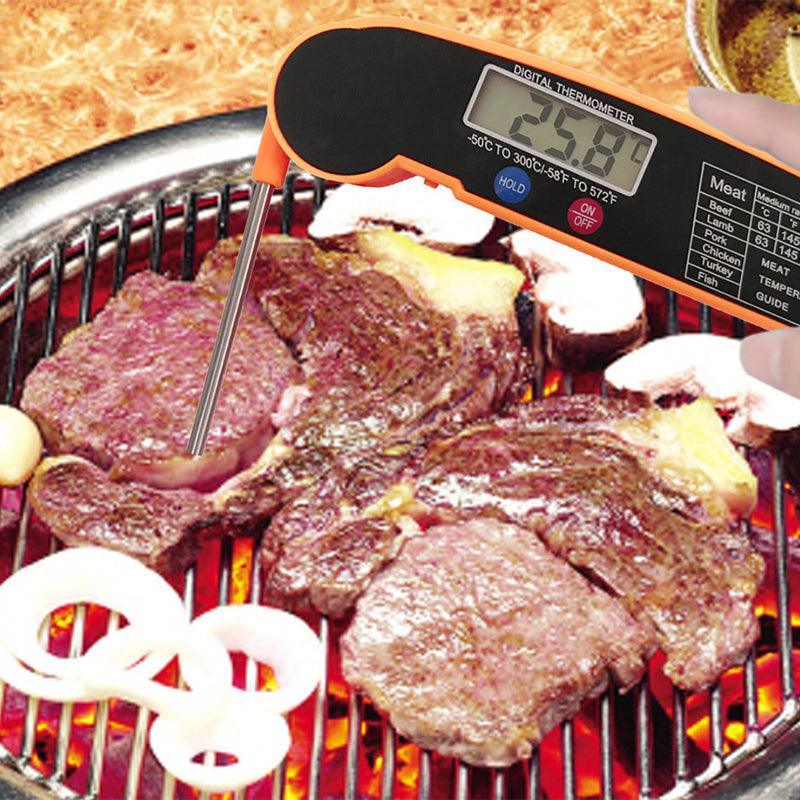 Foldable Digital Thermometer Probe Temperature Kitchen Cooking Food Bbq Meat Jam - Black V528-DIGITALTHERMOMETER-BLACK-607620