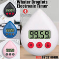 Water Drop Digital Timer Kitchen Study Alarm Countdown Electronic Clock 4 Colours - Black V528-DIGITALTIMER-BLACK-564151