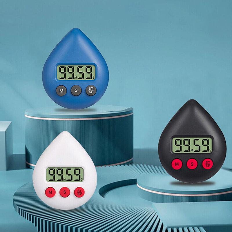 Water Drop Digital Timer Kitchen Study Alarm Countdown Electronic Clock 4 Colours - Pink V528-DIGITALTIMER-PINK-780520