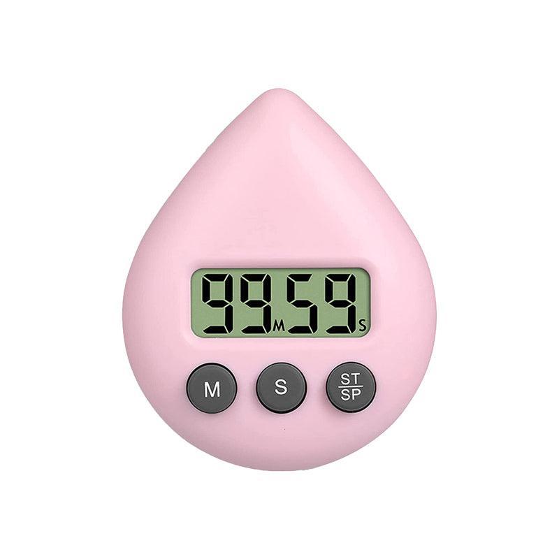 Water Drop Digital Timer Kitchen Study Alarm Countdown Electronic Clock 4 Colours - Pink V528-DIGITALTIMER-PINK-780520