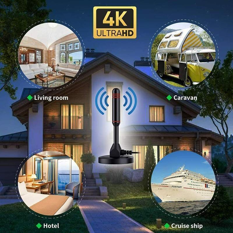 Digital Tv Antenna 300 Mile Indoor Outdoor Hd Tv Aerial Amplifier Signal Booster V528-DIGITALTVANTENNA-943088