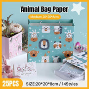 25x Creative Cartoon Animal Gift Bags Cute Birthday Party Favors Tote Paper Bags - Dinosaur-Paradise-25pcs-M V528-DINOSAUR-PARADISE-25PCS-M-850105