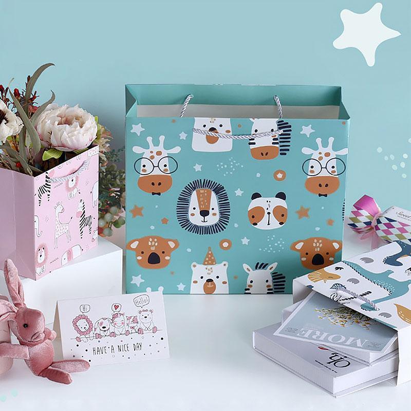 25x Creative Cartoon Animal Gift Bags Cute Birthday Party Favors Tote Paper Bags - Dinosaur-Paradise-25pcs-M V528-DINOSAUR-PARADISE-25PCS-M-850105