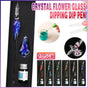 Crystal Flower Glass Dipping Dip Pen Writing Set Gift Pack Fountain Calligraphy - Blue V528-DIPPINGPENSET-BLUE-201413