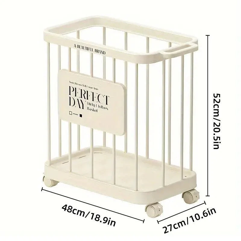 Removable Laundry Basket Clothes Organizer Household Storage Bin with Shelving V528-DIRTY-48-27-387622