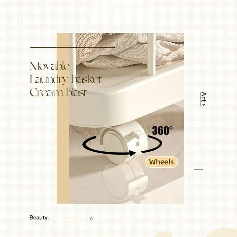 Removable Laundry Basket Clothes Organizer Household Storage Bin with Shelving V528-DIRTY-48-27-387622