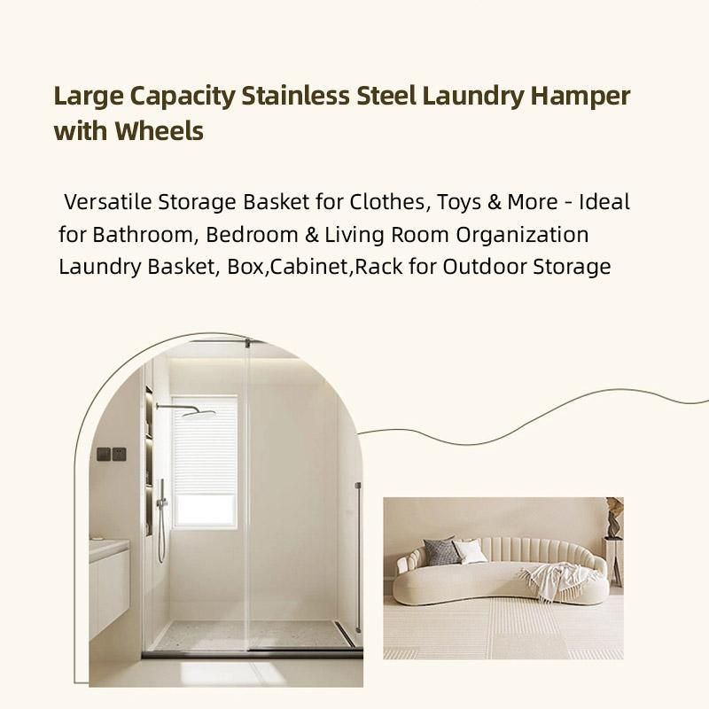 Removable Laundry Basket Clothes Organizer Household Storage Bin with Shelving V528-DIRTY-48-27-387622